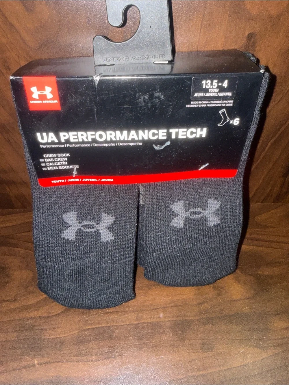 Under Armour Kids Crew Socks - White & Black